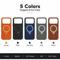 Coque de téléphone robuste avec béquille métallique à 360 degrés et anneau pour iPhone 17 18 Pro Max, antichoc, 5 couleurs