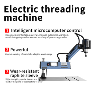 Machine à tarauder électrique industrielle portable à bras flexible à vendre 220V M6-M30 avec écran tactile - Product Image 1