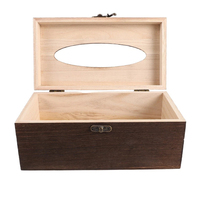 Boîte à mouchoirs en bois de noyer avec couvercle à charnière et loquet de verrouillage pour distributeur de serviettes, décoration pour la maison et le bureau
