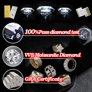 Hiphop Moissanite Ring Ijskoud Mannen Ringen Roze Kruis 925 Zilver Baguette Geslepen Vvvs Diamanten Aangepaste Ring - Product Image 6
