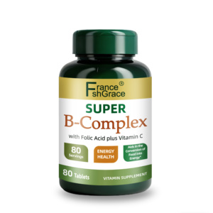 Fabricant de compléments alimentaires Super B Complex avec vitamine C, acide folique, soutien immunitaire, 80 comprimés Super B Complex - Product Image 1