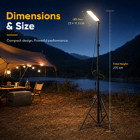 Lampe de travail LED portable LEDORA LIGHTING, trépied, rechargeable au lithium, haute luminosité, pour le camping et les activités de plein air