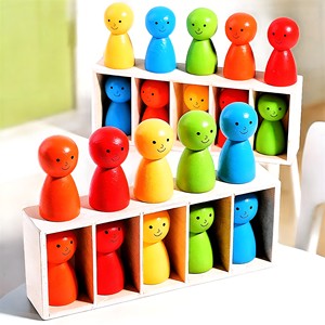 Jeu de puzzle en bois Montessori pour apprendre les couleurs, jouet éducatif sensoriel pour enfants d'âge préscolaire, vente en gros - Product Image 5