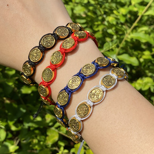 Bracelet Saint Michel Ange Gardien Bijoux Catholiques Chrétiens Bracelet Saint Michel Plaqué Or fait main - Product Image 3