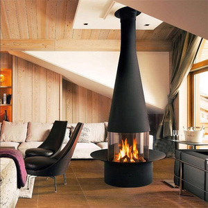 Cheminée murale en métal sur mesure, chauffage au bioéthanol, intérieur, villa, chauffage décoratif économe en énergie - Product Image 3