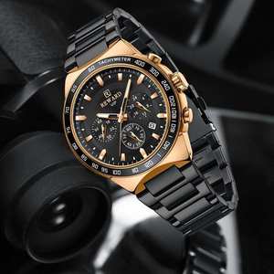 Reloj de Cuarzo para Hombre REWARD RD81967M, Correa de Acero Inoxidable, Resistente al Agua, Cronógrafo Deportivo, Luminoso, Fecha, Multifunción - Product Image 1