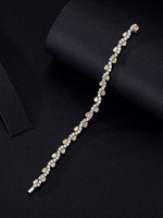 Nouveau Design 18K Poire Forme Diamant Tennis Bracelet 18K Bijoux En Or Massif Jaune Fantaisie Cur Diamant Bracelet