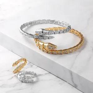 IPMIN 2020 Dubai Gold / Silver Shining Jewelry Set Pulsera y anillo para mujer