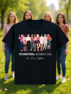 T-Shirt per la Giornata Internazionale della Donna, Unisex, Girocollo, Manica Corta, Vestibilità Regolare, Comoda, 100% Cotone, Stampa Grafica, Stile Vintage - Product Image 2