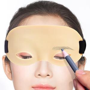 Peau d'entraînement en silicone pour le visage avec bandeau, modèle de formation pour maquillage permanent des sourcils et de l'eyeliner - Product Image 2