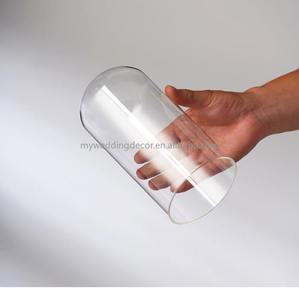 Cloche en verre moderne de haute qualité K63Custom pour événements de mariage, base en bois brûlé noir, gaufrage, vase cloche de 15 pouces de diamètre - Product Image 6