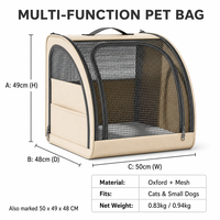 Bolsa de Transporte Multifuncional para Mascotas YAOYUE, Mochila de Viaje Transpirable de Tela Oxford con Malla para Perros y Gatos
