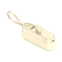 Chargeur de téléphone portable compact ultra-mince 5000 mAh, mini-capsule, charge rapide 10W, indicateur de puissance, câble de charge inclus
