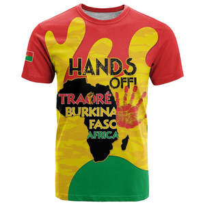 เสื้อยืดโพลีเอสเตอร์ทอของผู้ชาย Burkina Faso เป็นอิสระโลโก้ที่กำหนดเองที่มีอนุสาวรีย์วีรบุรุษแห่งชาติ - Product Image 5