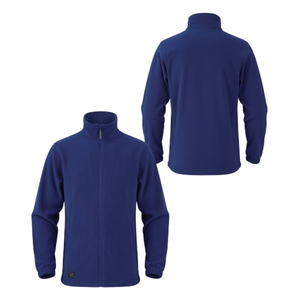 Combinaison de travail en polaire bleue personnalisée à fermeture éclair intégrale pour homme, en polyester, coupe-vent, respirante, anti-boulochage, pour l'extérieur - Product Image 1
