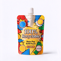 Pochette de recharge cosmétique recyclable avec bec verseur pour shampoing, après-shampoing, lotion, soins de la peau et gel douche – Emballage souple