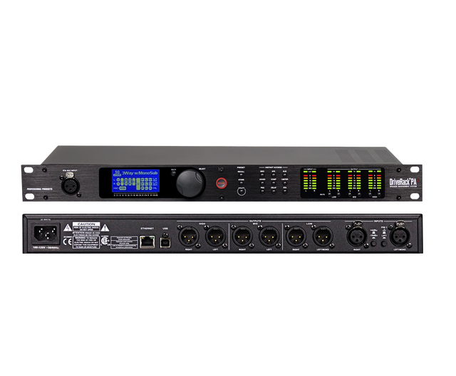 EIF PA2 DriveRack Professional Digital DSP Audio Processor-Portable Metal Stage Sound Equipment with 4kW Power and XLR Inputs