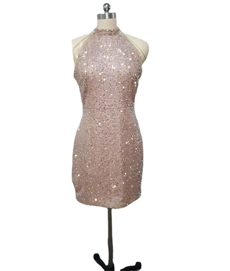Wholesale Fashion Evening Dresses Host Sequin Glitter Bodycon Dress