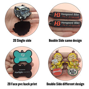 LLavero de goma de PVC suave de diseño personalizado, llavero con letras rosas bonitas, mosquetón promocional y llavero de regalo - Product Image 2