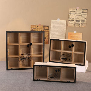 Caja de Almacenamiento de Té de Madera con Tapa y 6 Compartimentos para Organización de Escritorio en Casa u Oficina - Product Image 3