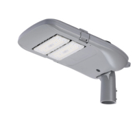 Lampadaire LED à double module en alliage d'aluminium gris clair, alimenté en courant alternatif, haute luminosité, étanche IP66, garantie 5 ans, 4000K, dimmable