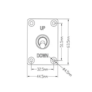 금속 패널이있는 250V 20A 요트 RV 버튼 로커 스위치