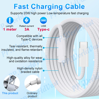 Câble de données USB tressé Type C à charge rapide, vente en gros d'usine, pour iPhone 15 16 17 Pro Max, longueurs 1m 1.5m 2m