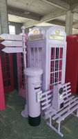 Cabine téléphonique de qualité, détachable, pour foires aux fleurs, cabine téléphonique dorée, livre audio, cabine téléphonique debout pour mariage