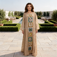 Abaya pour femmes du Moyen-Orient, prête à être expédiée en 2026, broderie de sequins, polyester, hiver, été, automne