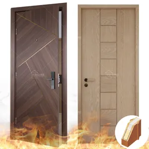 Dubai style inter oak wood door designs internal cherry walnut wood door for house interior semi solid white wood door