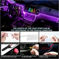 AUXITO Voiture LED 19ft Bande Lumineuse 5 en 1 Cold RGB Ambient Lighting Kits APP Control Intérieur Voiture LED Bande Lumineuse