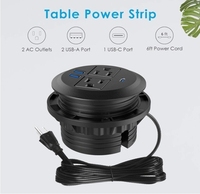 Multiprise encastrable de bureau avec ports USB et chargeur, pour mobilier de bureau, cordon d'extension UE