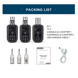 Adaptador inalámbrico de reducción de ruido de silencio de reverberación profesional micrófono con cable a XLR inalámbrico Conecte el transmisor de audio y reciba - Product Image 3