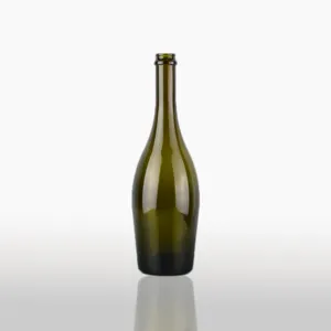 750Ml Clear Embossed Georgia Green Champagne Wine Bottles