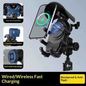 Support de téléphone pour moto à charge rapide, nouveau modèle 2024, support de navigation pour véhicule électrique, antichoc, charge sans fil - Product Image 5