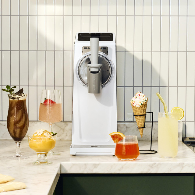 6-in-1 Electric Slushy Soft-Serve & Ice Cream Maker with Built-In Compressor 10-Minute Quick-Freeze for Sorbet