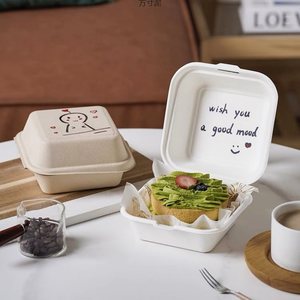 일회용 조가비 전자 레인지 생분해성 Bagasse 힌지 테이크 아웃 식품 용기 레스토랑 맞춤형 로고 - Product Image 5