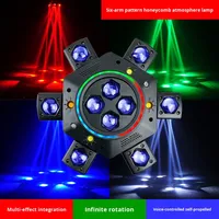 Projecteur laser stroboscopique rotatif à six bras motif boule magique, tête mobile DMX multicolore pour scène et DJ, équipement de bar - Vente en gros