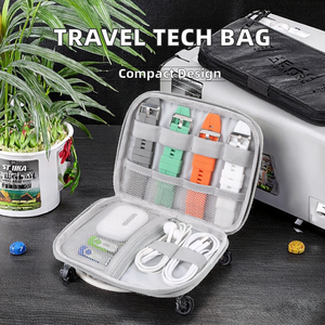 Sac de rangement numérique portable personnalisé avec fermeture éclair pour accessoires électroniques, câbles, bracelets de montre, organiseur de voyage, organiseurs électroniques - Product Image 2