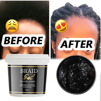 NOUVEAU Gel de tressage à séchage rapide végétalien de 64oz, de qualité professionnelle, contrôle des bords, tenue forte, cornrow twists Locs Wave Edges, cheveux bouclés