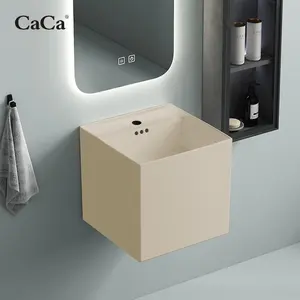 CaCa Customized Color Wall Hung Bathroom Ceramic Sinks Sanitary Ware Rectangle Hand Wash Basin Sink
