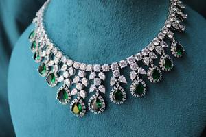 Tear Drop Moissanite 925 Silver <b>Necklace</b> Earring Set Multi Shape Royal <b>Statement</b> Bridal Wedding Jewelry Elegant Design Style - Product Image 6