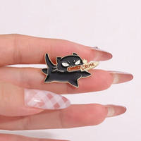 Broche Usine Pas Cher En Gros Animal Broche Épingle Personnalisé Dessin Animé Chat avec Couteau Doux Émail Décorer Métal Épinglettes Chat