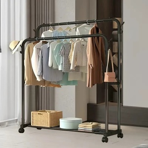 Porte-manteau sur pied américain en stock, <span class=keywords><strong>support</strong></span> de rangement <span class=keywords><strong>pour</strong></span> <span class=keywords><strong>balcon</strong></span> domestique, simple et double poteau <span class=keywords><strong>pour</strong></span> intérieur, grande capacité - Product Image 6