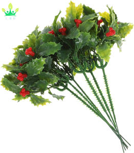 מלאכותי חג המולד בוש צ 'כי הולי עוזב פירות יער חג המולד סידור מלאכה חתונה - Product Image 2