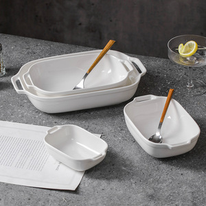 MIXWARES Plat <span class=keywords><strong>de</strong></span> cuisson en céramique écologique, long et carré, à deux poignées, résistant aux hautes températures, pour riz gratiné au fromage et assiette à poisson et snacks - Product Image 2