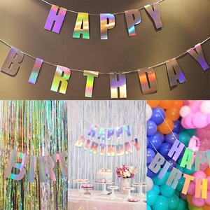 Décoration de fête à thème vert guirlande fournitures signes pour <span class=keywords><strong>anniversaire</strong></span> drôle pépinière décor suspendu 13 pièces bannière <span class=keywords><strong>joyeux</strong></span> <span class=keywords><strong>anniversaire</strong></span> - Product Image 4