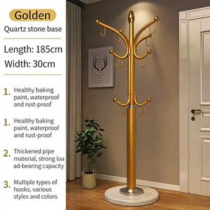 Perchero de pie de hierro para ropa, para sala de estar, perchero vertical, multifuncional y sencillo. - Product Image 6