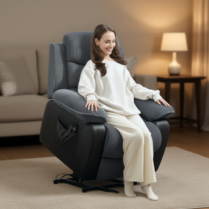 Lift Recliner Chair Electric Power Recline With Remote Control Fabric Upholstery Metal Frame Contemporary Design - Product Image 2