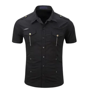 Spring Mens Shirt Business Slim Fit Short Sleeve Casual Shirts Solid Quick-Dry Breathable Male Clothing WIth Pocket